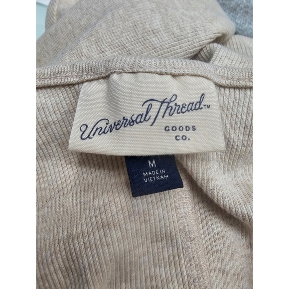 Universal Thread Womens Oatmeal Heather Rib Knit Button Front Midi Dress Size M - Picture 4 of 7